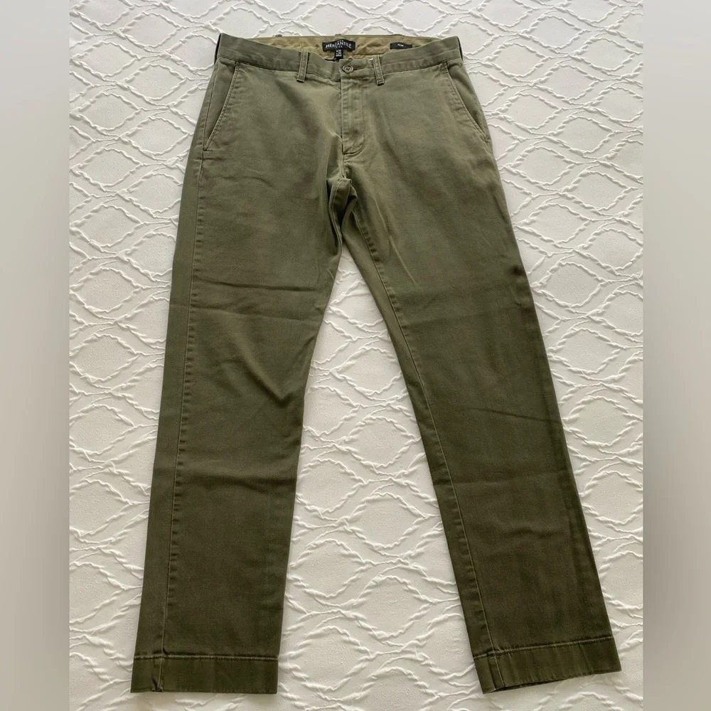 J. Crew - Slim Fit Cotton Chinos in Army Green - Size 30 x 30
